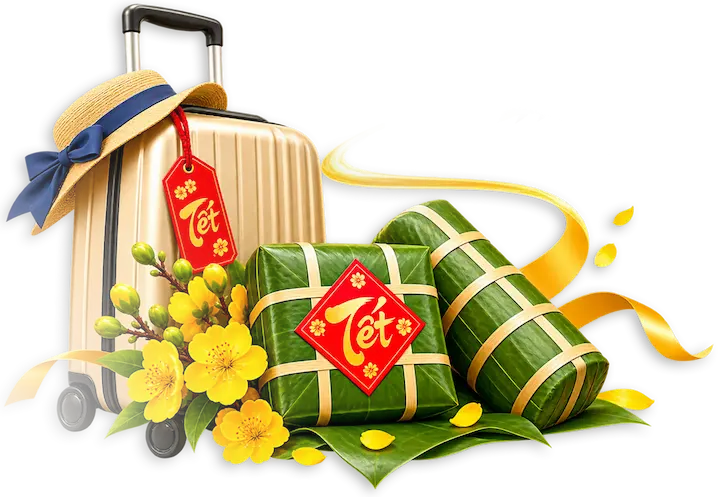 Hành lý du xuân Mỹ dịp Tết