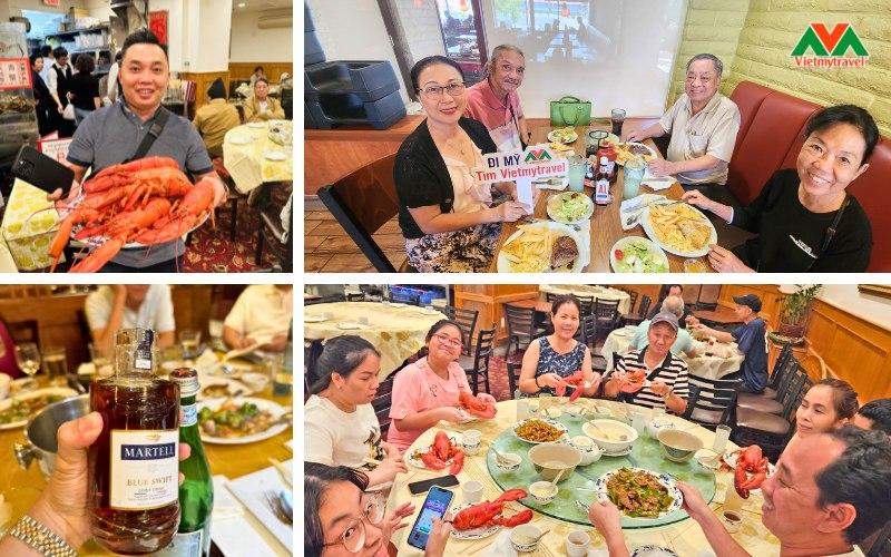 Đoàn du lịch Hoa Kỳ vừa qua tại Vietmytravel thưởng thức ẩm thực du lịch Mỹ