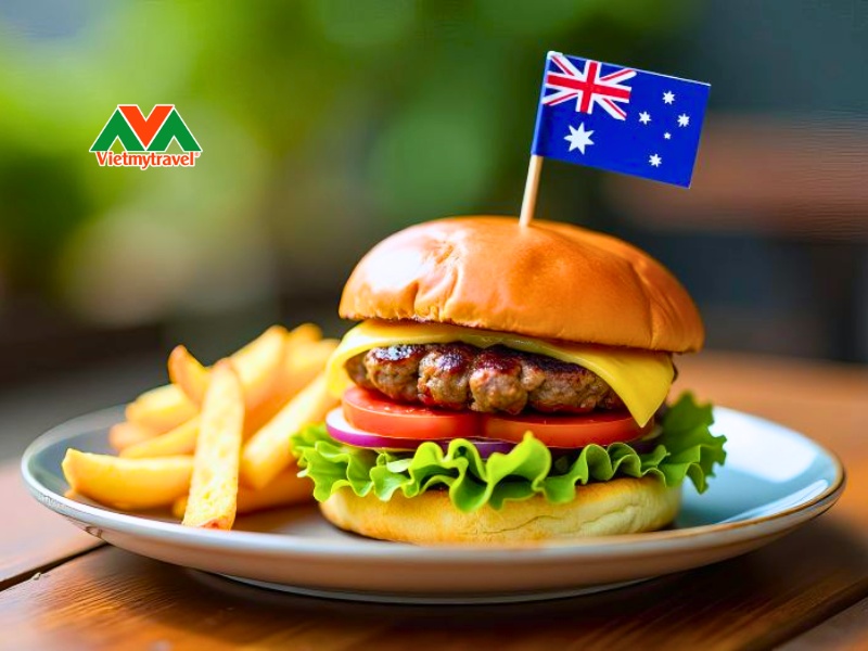 Hamburger thịt bò Úc